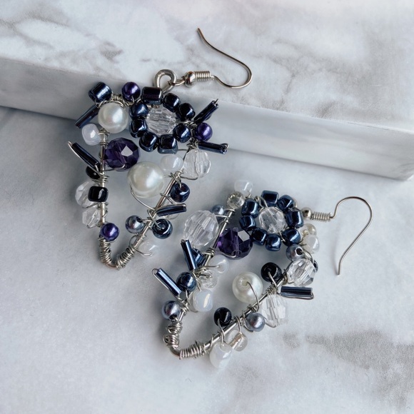 Handmade statement earrings - Picture 4 of 4